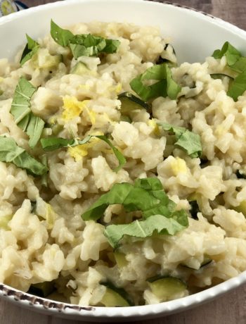 irritable bowel syndrome recipes - Risotto with zucchini and fresh basil