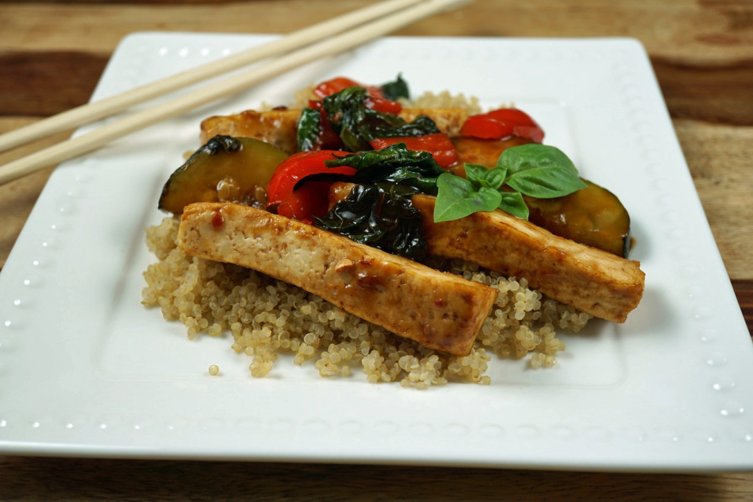 Thai Basil Tofu Vegetable Stir Fry low FODMAP foods