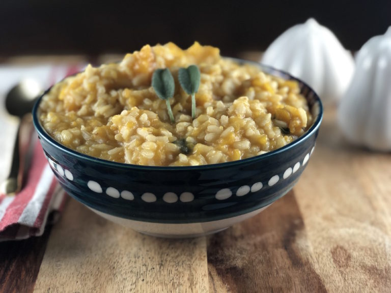 low FODMAP foods Butternut Squash Risotto dish FitFabFODMAP