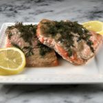 Baked dill salmon - a low FODMAP dinner recipe.