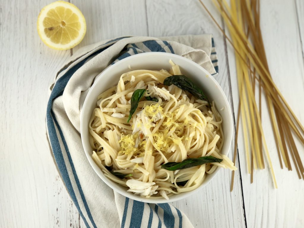 FODMAP foods pastawithcrabmeatlemonbasil FITFABFODMAP